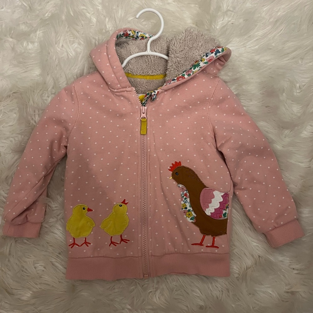 Mini Boden Appliqué Sherpa Lined Jacket